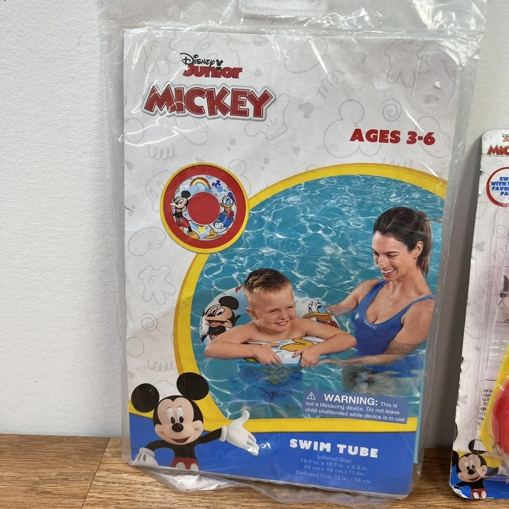 Lot Disney Jr Mickey Mouse‎ Swim- Armband Arm Floaties, Goggles, Swim Tube Float